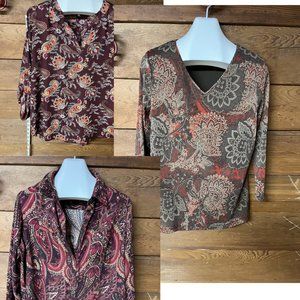 Lot 3 Women Shirts - Fall Colors - XL - Est 1946, Croft & Barrow